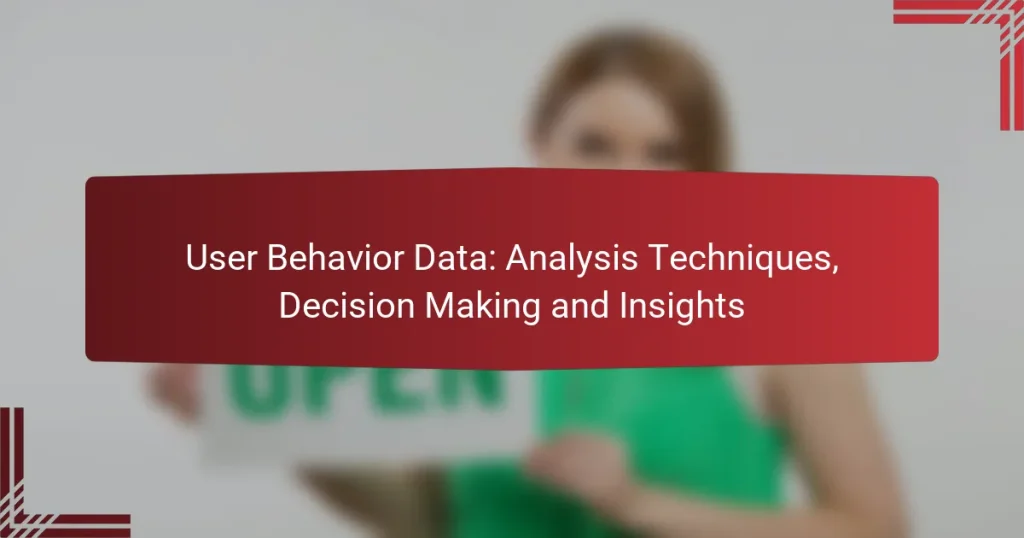 User Behavior Data: Analysis Techniques, Decision Making and Insights