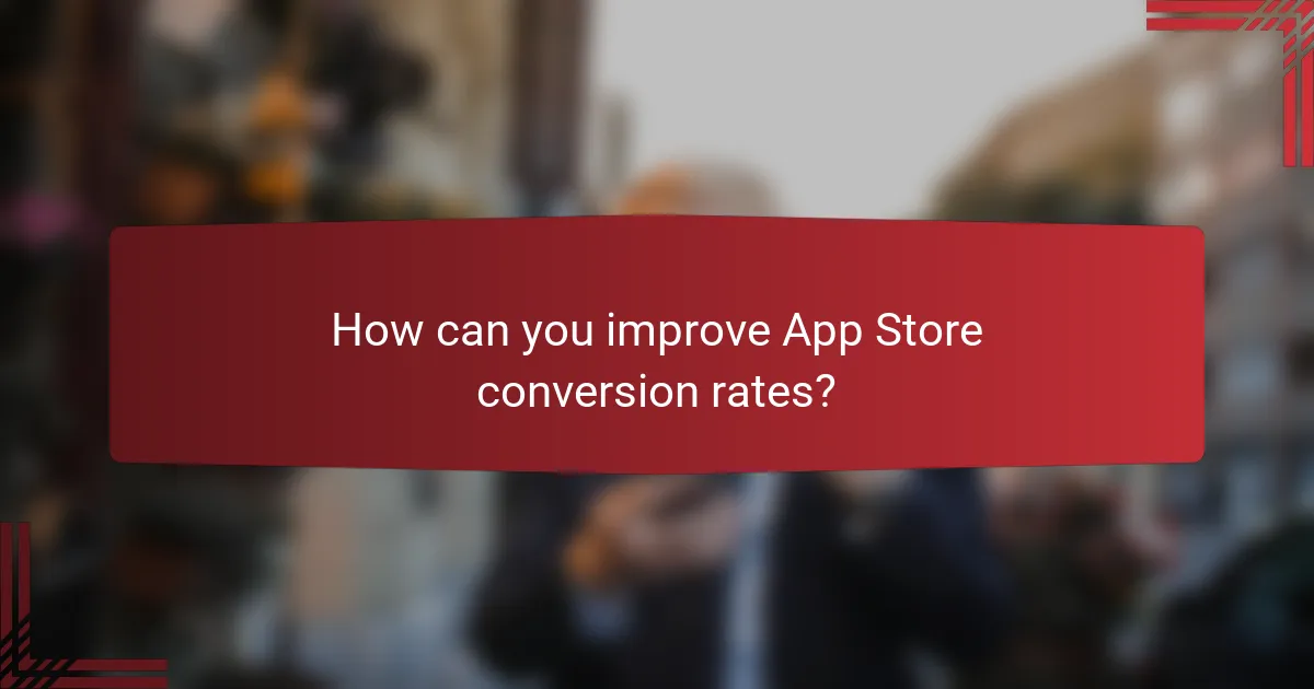 How can you improve App Store conversion rates?