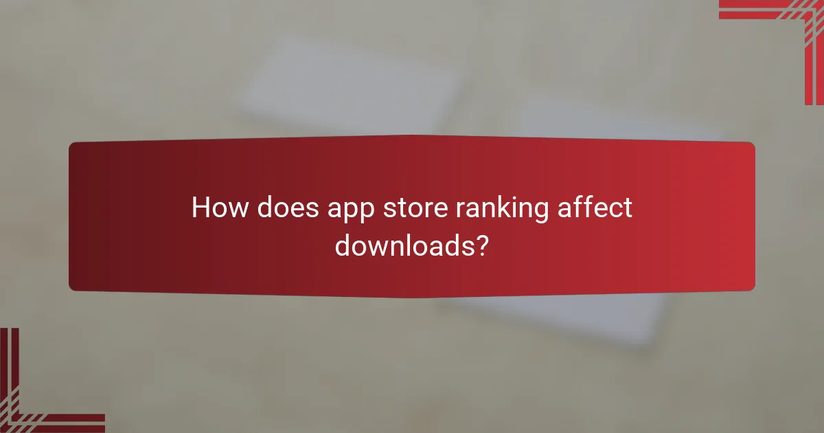 How does app store ranking affect downloads?