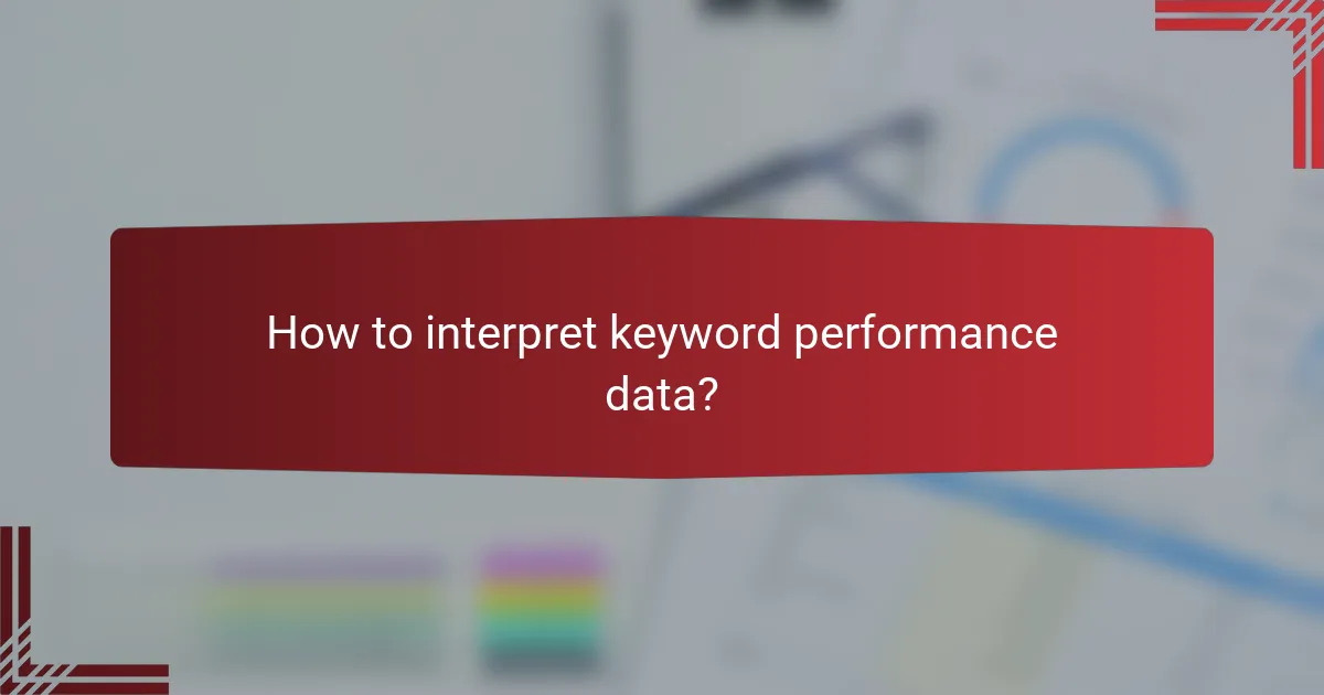 How to interpret keyword performance data?