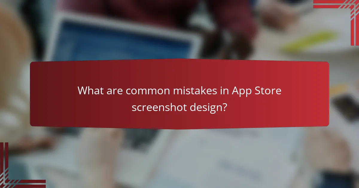 What are common mistakes in App Store screenshot design?