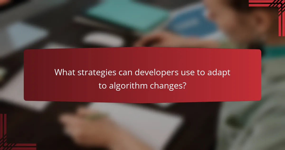 What strategies can developers use to adapt to algorithm changes?